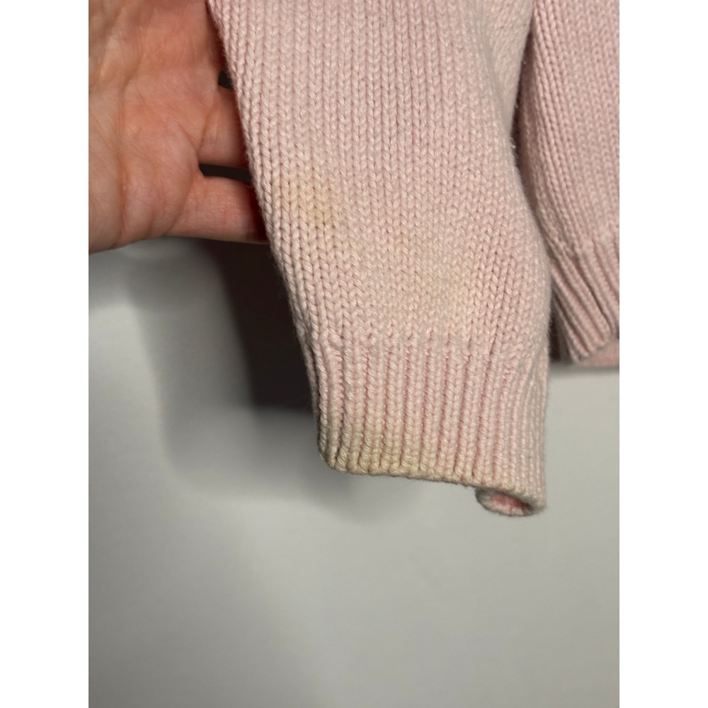 Northern Reflections Vintage Pink Cat Intarsia Cotton Cardigan Sweater Womens S - Picture 9 of 11